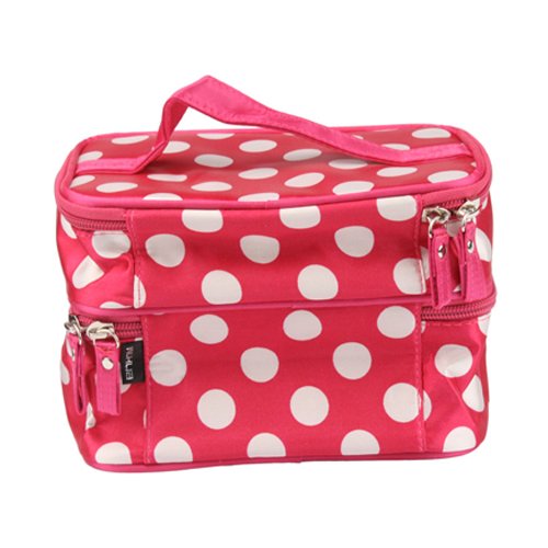 niceEshop Unique Dots Pattern Double Layer Cosmetic Bag - 5 Gift Ideas for Her Under $5