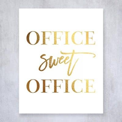 Office Sweet Office Gold Foil Wall Art 