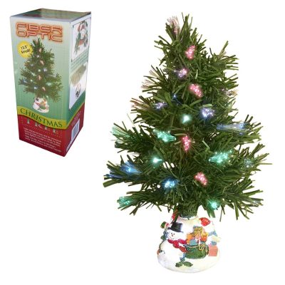 Christmas Tree Fiber Optic With Lights And Decorative Base Perfect For Holidays