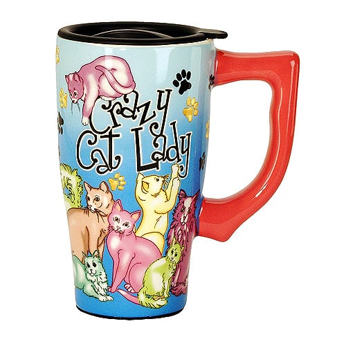 Crazy CAT Lady Ceramic Coffee Tea Travel Mug