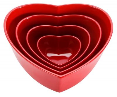 Zak Designs 4-Piece Heart-Shaped Serving Bowl Set