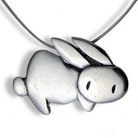 Love Bunny Sterling Silver Charm Necklace - Cute Bunny Gifts