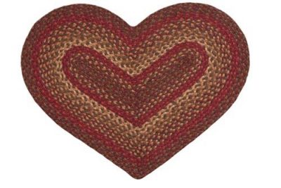 Cinnamon Heart Shaped Braided Rug