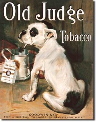 Old Judge Tobacco Bull Dog Retro Vintage Tin Sign - Vintage Gifts
