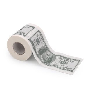 $100 Bill Toilet Paper Roll