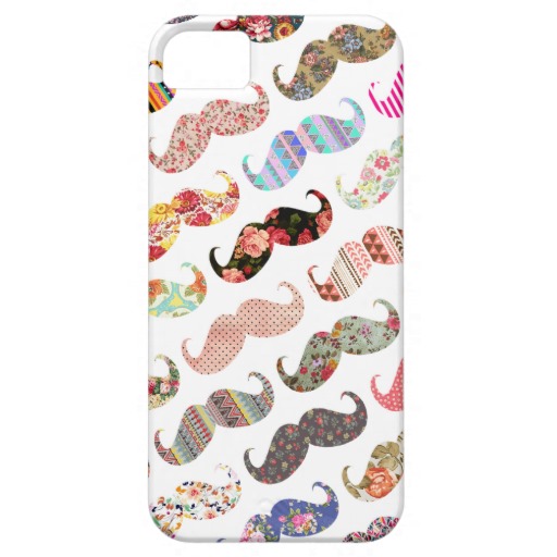 Funny Girly Colorful Patterns Mustache iPhone 5 Cover