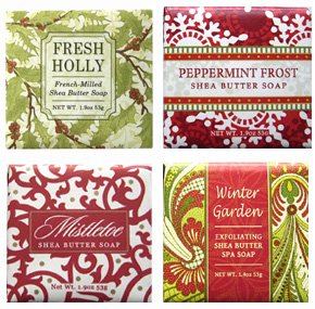 Christmas Holiday Soap Sampler - Boxed Set of 4 Assorted Scents