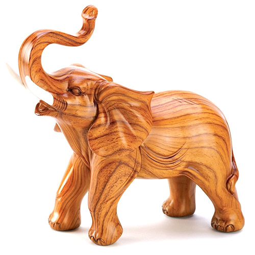 Gifts & Decor Lucky Elephant Bull Figure Wood Look Statue Figurine