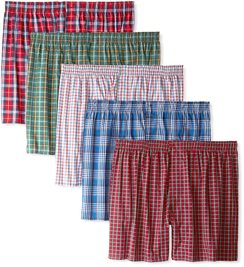 Hanes Men's Classics 5 Pack Tartan Boxer - Valentines Day Gift Ideas for Husband