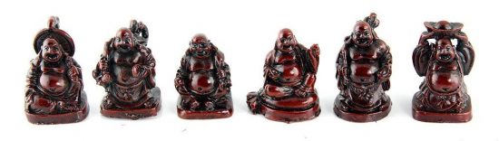 Laughing Buddha Figurine Set of 6