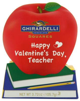 Ghirardelli Valentine's Chocolate Squares, Teacher's Apple Gift, 3.72-Ounce Apple Gift Box