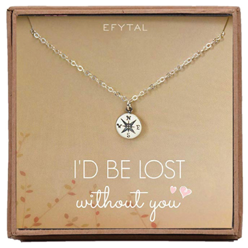 I Love You Compass Heart Necklace
