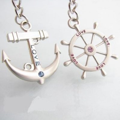 Couple Nautical Charms Love Keychain 