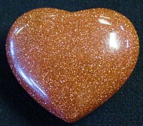45mm Gold Stone Pocket Puff Heart 