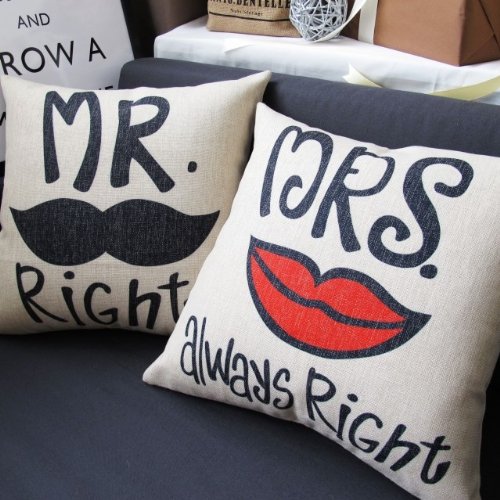 Ojia Mr. Right And Mrs. Always Right Pillowcases