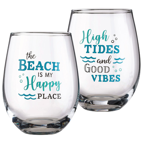We love beach quotes glasses