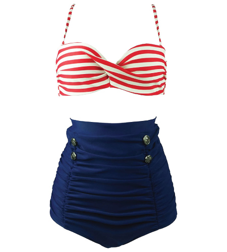 Sailor Vintage Ruched Bikini