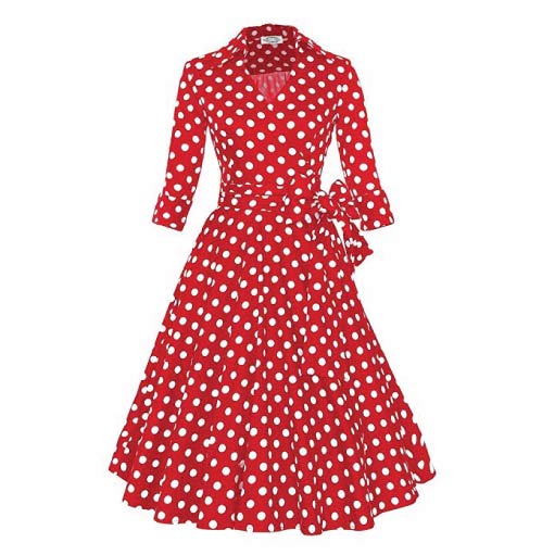 Vintage red polka dot dress