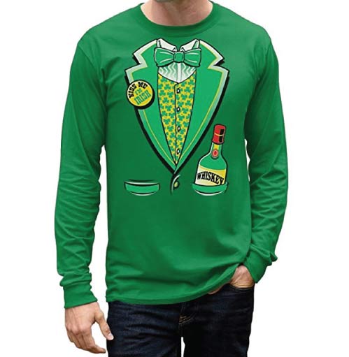 St Patricks Day Green Tuxedo Shirt