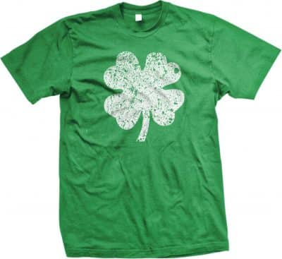 4 Leaf Clover Distressed St. Patrick's Day Irish Heritage T-Shirt