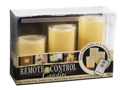 Everlasting Glow LED Ivory Pillar Candles, Remote Control