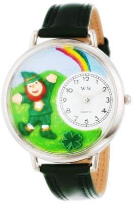 Whimsical Watches Unisex U1224002 St. Patrick's Day Rainbow Hunter Green Leather Watch