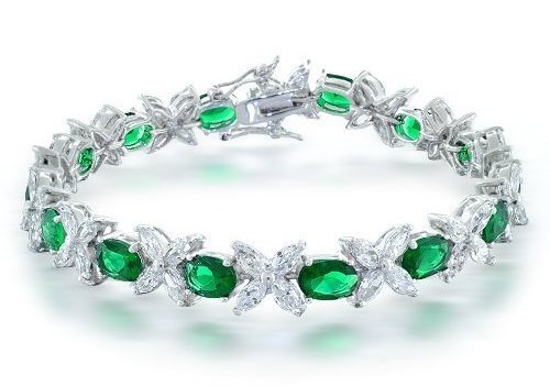 Emerald Flower Marquise Tennis Bracelet