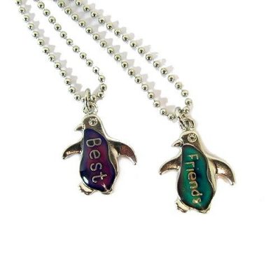 Mood Penguin Best Friends Necklaces on Silver Ball Chains