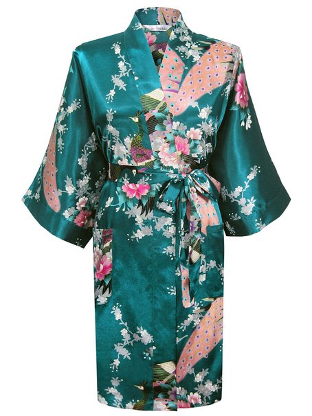Swhiteme Women's Kimono Robe (Teal)