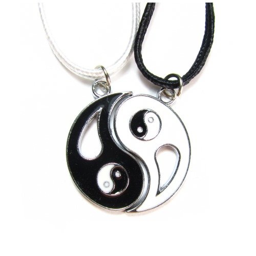 Best Friends Ying Yang Necklaces on Cord Necklaces