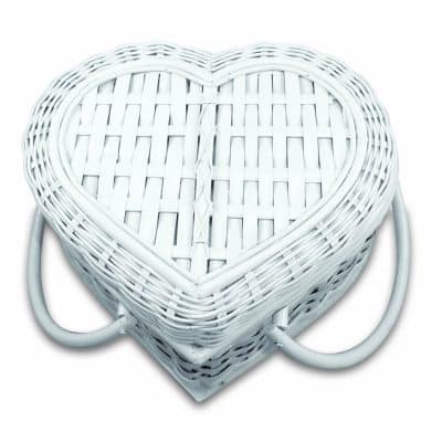 Romantic White Heart Picnic Basket