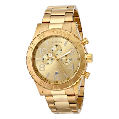 Invicta Men 18k Gold Ion-Plated Stainless Steel Watch