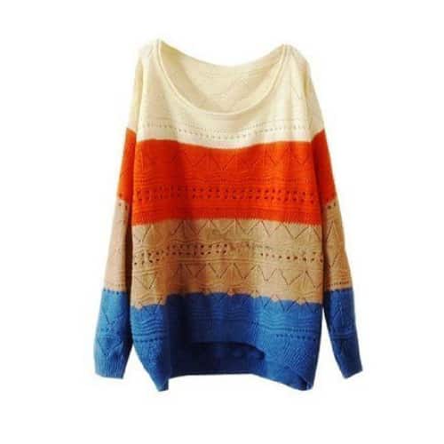 Ninimour Color Blocks Knit Sweater