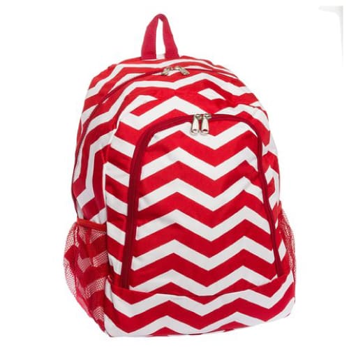 Red Chevron School Backpack