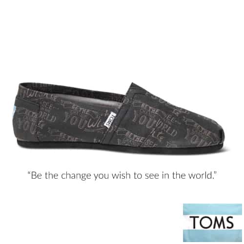 TOMS Be the Change Menâs Canvas Classic | Going to College Gifts