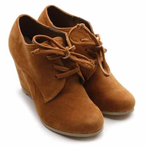 Ollio Wedge Lace-up Ankle Boots