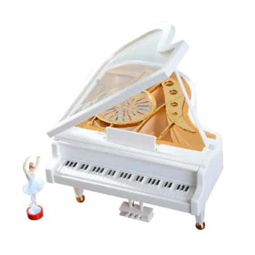 White Grand Piano Music Box