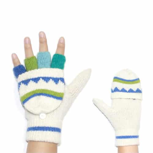 Dahlia Wool Blend Knit Fingerless Mitten Gloves