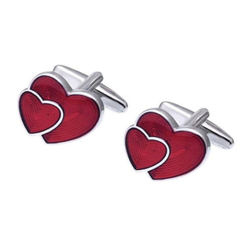 Salutto Red Hearts Mens Cufflinks