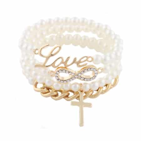 Love Infinity Pearl Gold Bracelet