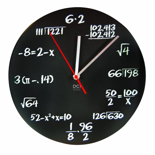 Black Mathematics Pop Quiz Clock
