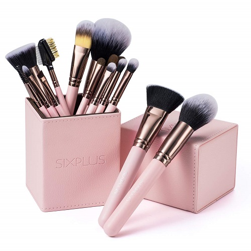 SIXPLUS Pink Makeup Brushes