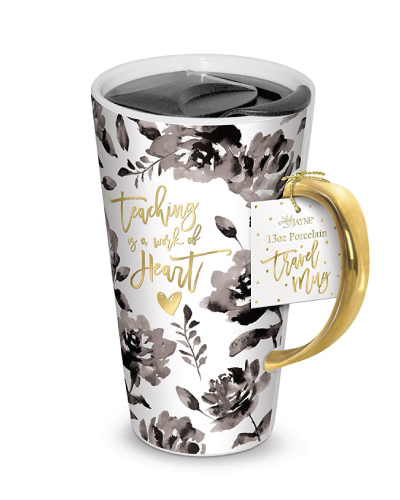 Lady Jayne Ceramic Coffee Travel Mug with Lid