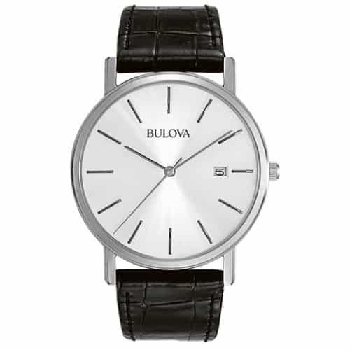Bulova Men's Strap Silver Dial Watch 