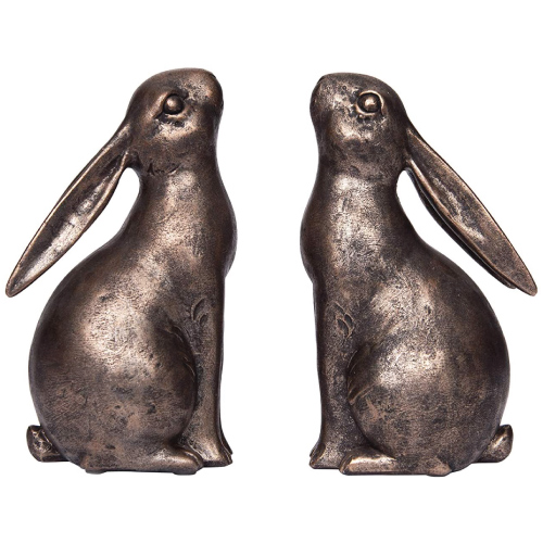Bronze Resin Bunny Bookends