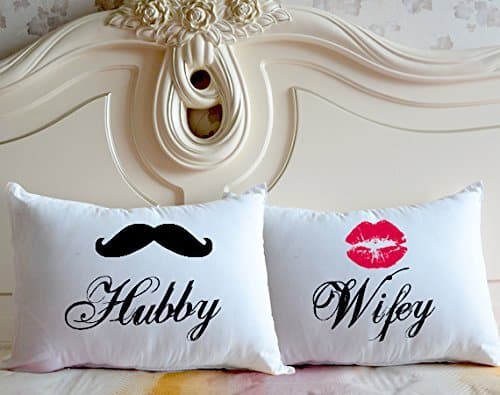 Beard and Lip Couples Pillow Cases 