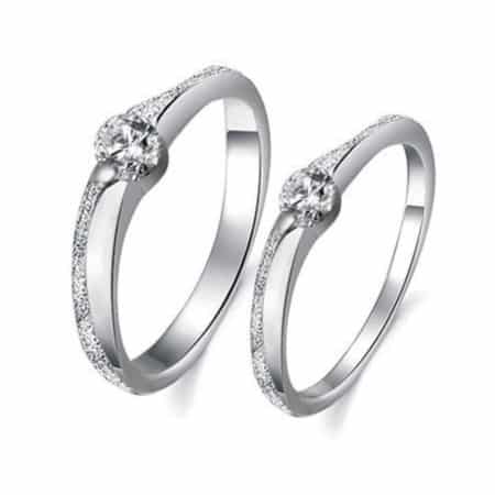 His & Hers Platinum Plated Couple Ring