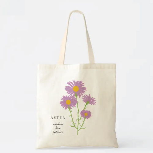 Aster September Birth Month Flower Bag