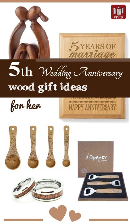 5th wedding anniversary gift ideas. Traditional wood anniversary gifts. 
