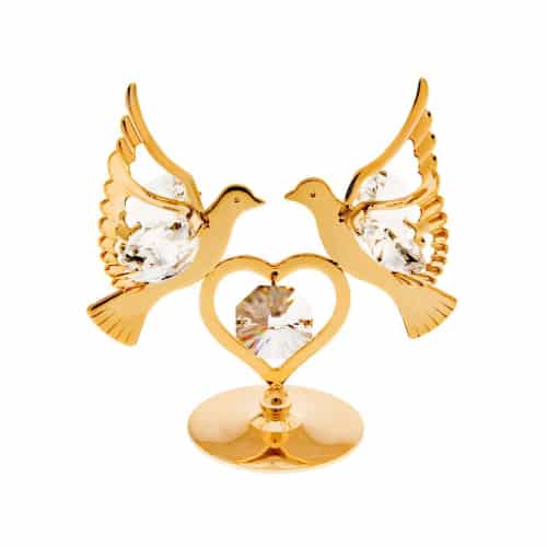 Golden Love Birds Figurine 